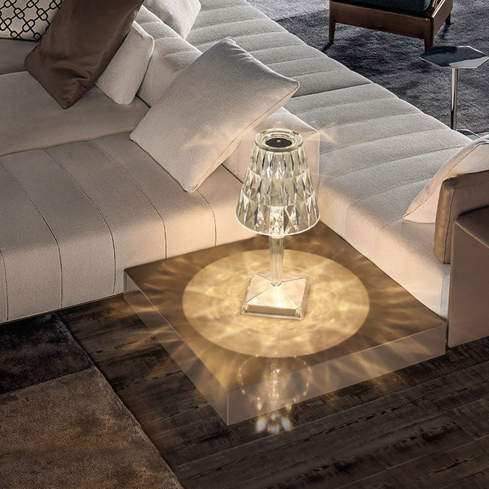 Acryl Kristall Diamant Tischlampe mit Dreifarbigem Licht - Lampe Markt