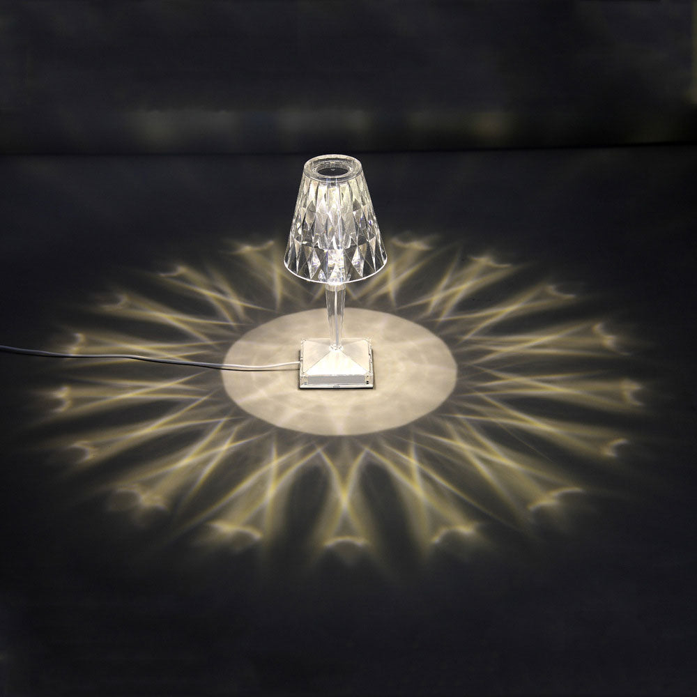 Acryl Kristall Diamant Tischlampe mit Dreifarbigem Licht - Lampe Markt