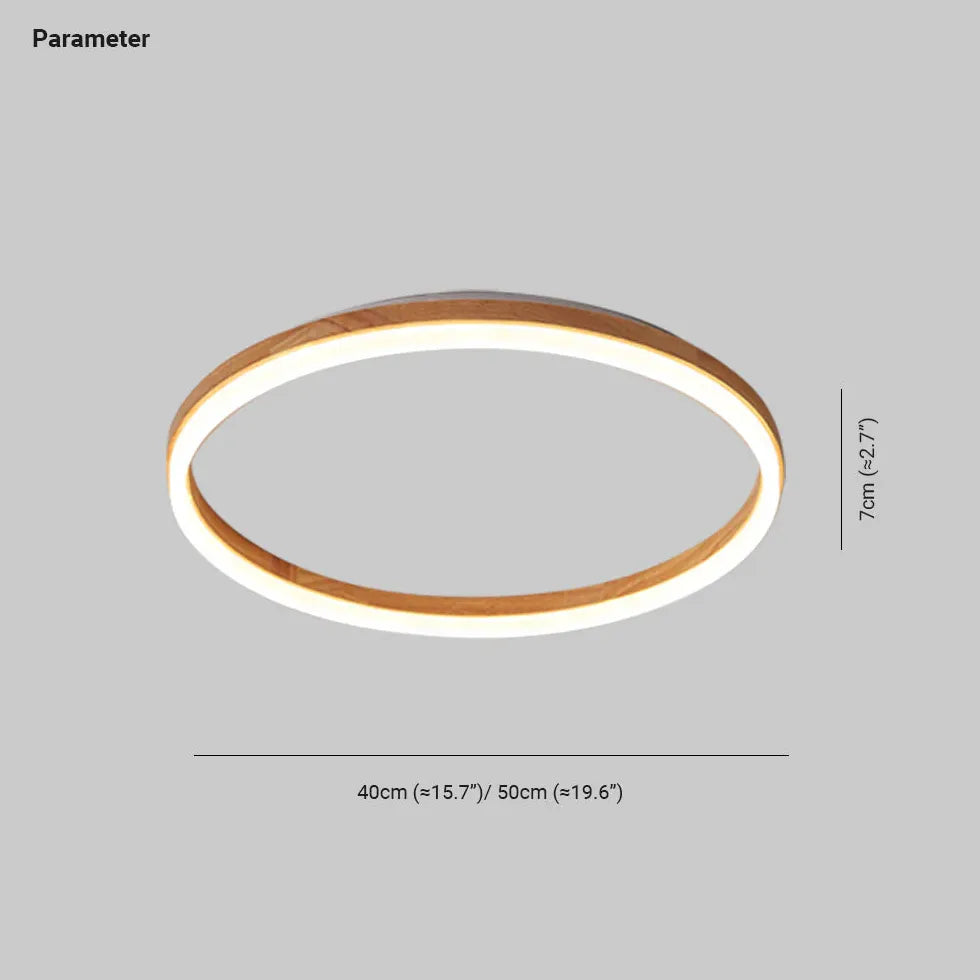 Deckenleuchte Holzoptik modern rundes schlichtes Design - Lampe Markt