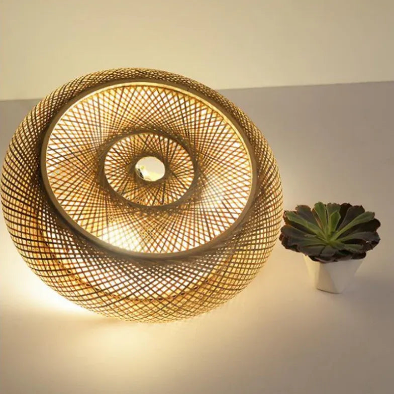 Hängeleuchte Rattangeflecht nordisch schlicht Bambus-Design - Lampe Markt