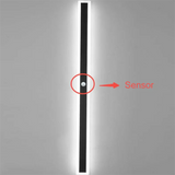 LED Außenwandleuchte mit Bewegungsmelder schwarz lang