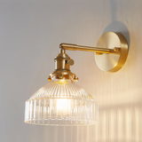 Vintage Wandleuchte aus Glas Metall Gold für Schlafzimmer