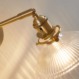 Vintage Wandleuchte aus Glas Metall Gold für Schlafzimmer