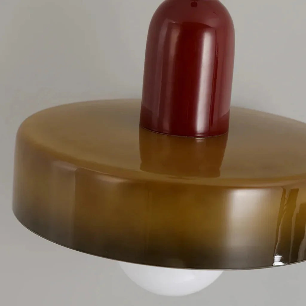 Gelbe Pendelleuchte im skandinavischen minimalistischen Glasdesign - Lampe Markt