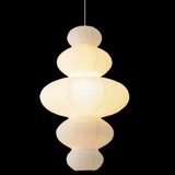 Japanische Reispapier Pendelleuchte im Lampion-Design für Esszimmer Weiß