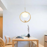 hängelampe holz rund moderne nordische Einrichtung - Lampe Markt