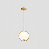 Skandinavische LED-Pendelleuchte aus Holz in Ringform für das Esszimmer