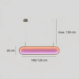 Maße der ovalen LED-Pendelleuchte: 100 oder 120 cm