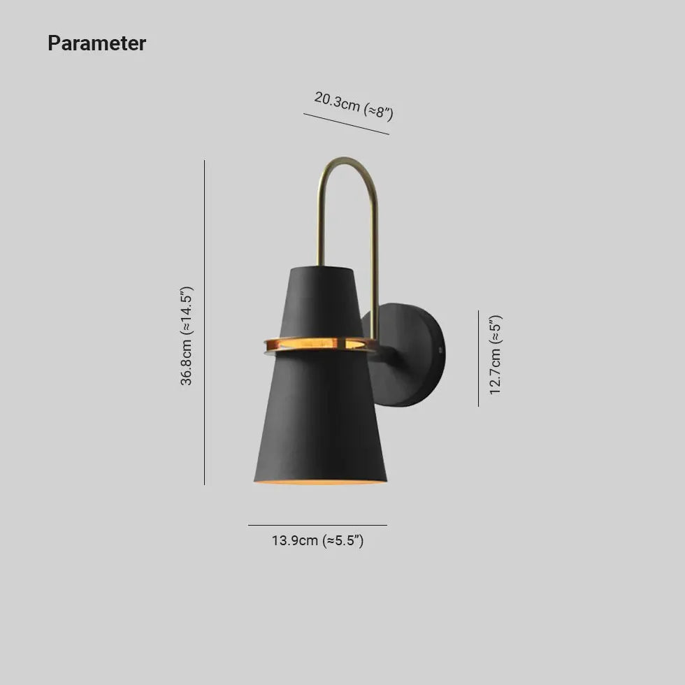 Wandleuchte schwarzer Schirm modernes Design elegante Akzente - Lampe Markt