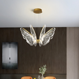 Pendelleuchte mit Schmetterlingsdesign in Gold modern dimmbar für das Esszimmer