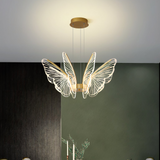 Pendelleuchte mit Schmetterlingsdesign in Gold modern dimmbar für das Esszimmer