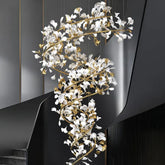 Kronleuchter Treppenhaus im eleganten Ginkgo-Design - Lampe Markt
