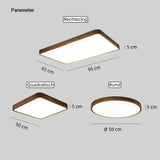 Skandinavische LED Deckenleuchte aus Holz im Wohnzimmer