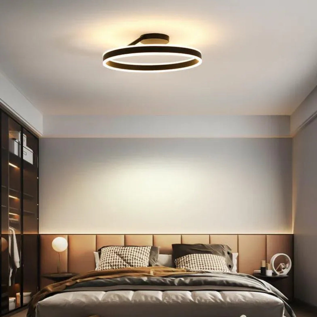 LED Deckenleuchte Ringe in schwarzem modernem Stil - Lampe Markt