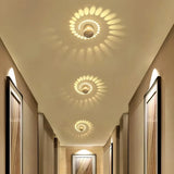LED-Wandleuchte aus Aluminium mit Spiral-Lichteffekt für Flur