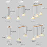 Vintage Pendelleuchte aus Stoff und Holz für das Esszimmer