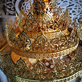 Marokkanische Hängelampe aus goldenem Metall für das Esszimmer
