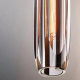 Pendelleuchte Glas 1 flammig im modernen Rohrdesign für Schlafzimmer
