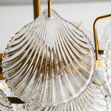 Moderner Kronleuchter aus Glas mit Muscheldesign für Wohnzimmer