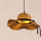 Rattan Pendelleuchte in Strohhut Form für Esszimmer