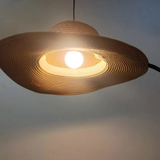 Rattan Pendelleuchte in Strohhut Form für Esszimmer