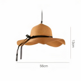 Rattan Pendelleuchte in Strohhut Form für Esszimmer