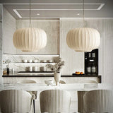 Pendelleuchte aus Stoff Nordisch Weißer Lampion Design - Lampe Markt