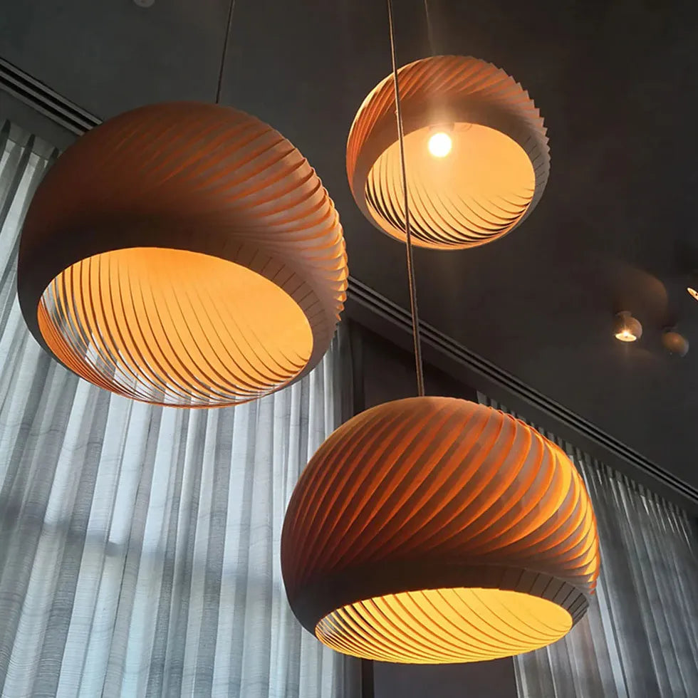Pendelleuchte weiß Holz japanischer minimalistischer Esszimmerstil - Lampe Markt