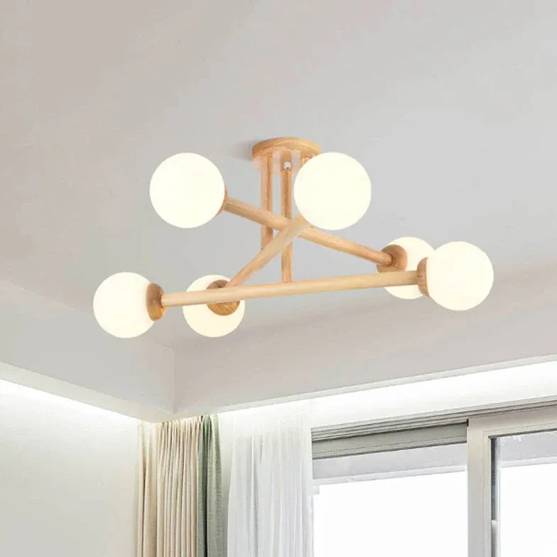 Rustikale Hängelampe Holz nordisch schlichtes Design - Lampe Markt