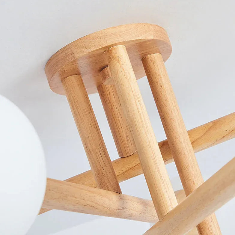 Rustikale Hängelampe Holz nordisch schlichtes Design - Lampe Markt