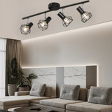 Schwarze Industrial Deckenleuchte aus Metall für Wohnzimmer