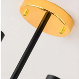 Moderner Metall Design Kronleuchter in Schwarz Gold für Wohnzimmer