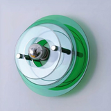 Moderne grüne Wandleuchte im UFO-Design aus Acryl für Schlafzimmer