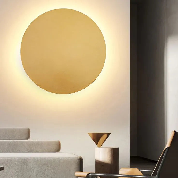 Wandleuchte Treppenhaus Schwarz runde minimalistische Form - Lampe Markt