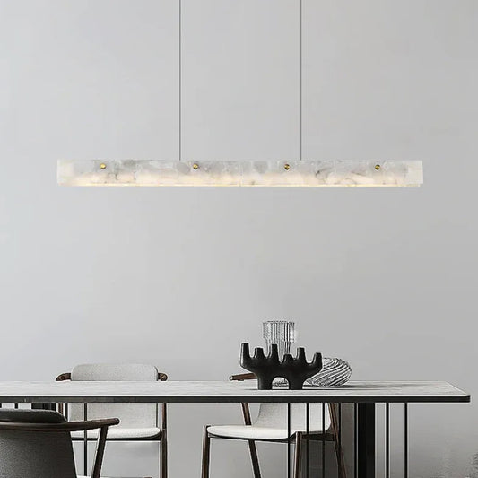 Moderne LED Pendelleuchte aus Marmor für das Esszimmer