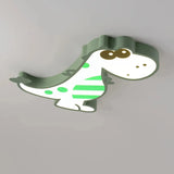 Flache grüne Dinosaurier-Deckenleuchte fürs Kinderzimmer
