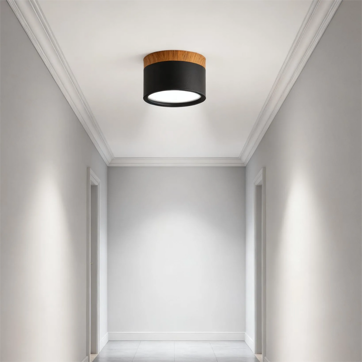 Skandinavischer Aufbaustrahler flach LED rund für Flur