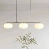 3-flammige LED Pendelleuchte aus Glas im japanischen Stil für das Esszimmer