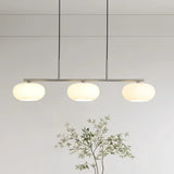 3-flammige LED Pendelleuchte aus Glas im japanischen Stil für das Esszimmer