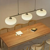 3-flammige LED Pendelleuchte aus Glas im japanischen Stil für das Esszimmer