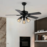 5-Flügel Deckenventilator im Retro Design mit Licht