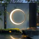 Außenwandleuchte LED Ring – Flaches Design in Schwarz