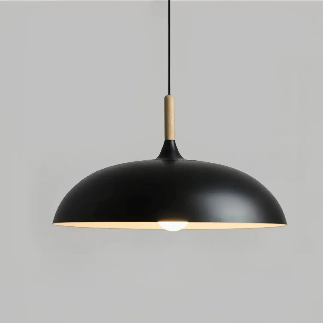 Schwarze Pendelleuchte für den Esstisch, Durchmesser 35 cm