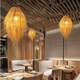 Boho-Pendelleuchte aus Rattan für einen gemütlichen Innenbereich 