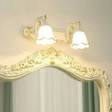 Retro Bad-Wandleuchte IP44, verstellbar – Blumendesign, 2–4-flammig