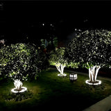 LED-Baumstrahler im Ringdesign rund um einen Baumstamm