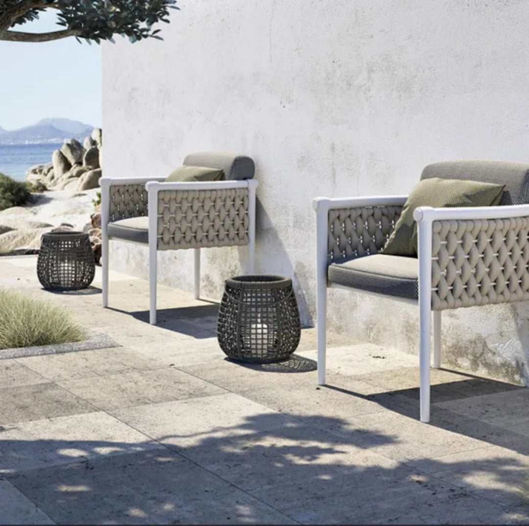 Boho Gartenlaterne aus seil für draußen