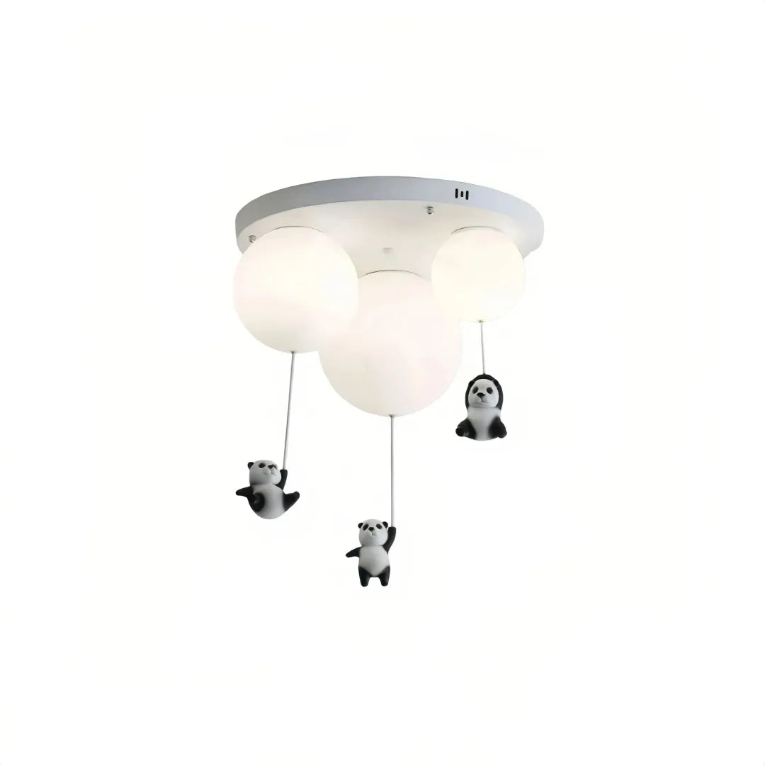 Panda-Deckenlampe bei ausgeschaltetem Licht