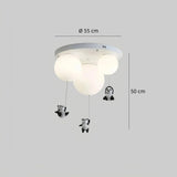 Abmessungen der Panda-Deckenlampe für das Kinderzimmer