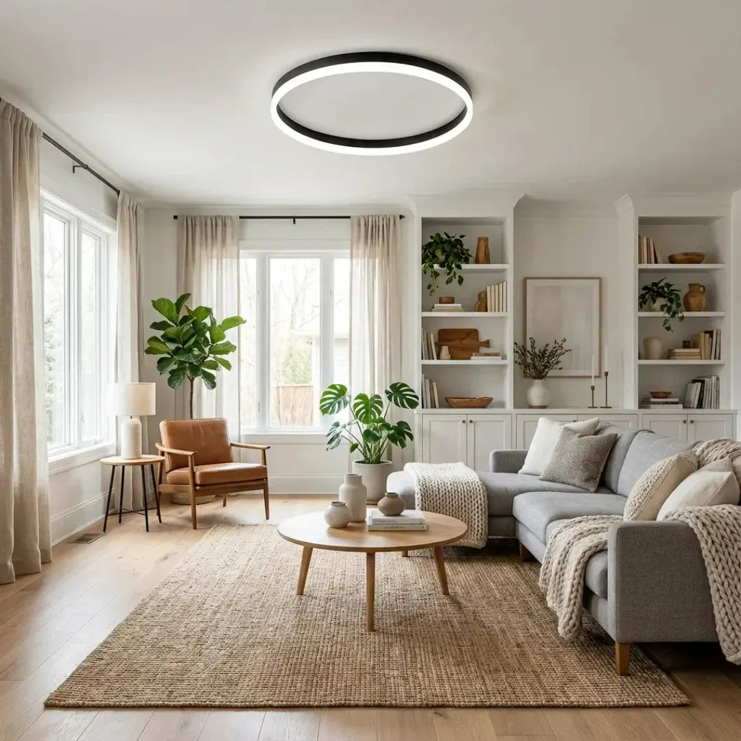 Moderne LED Deckenleuchte in Ringform für stilvolle Wohnräume